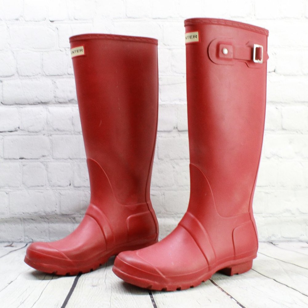 HUNTER Original Tall Waterproof Rain Boots Size 7 - Picture 2 of 9